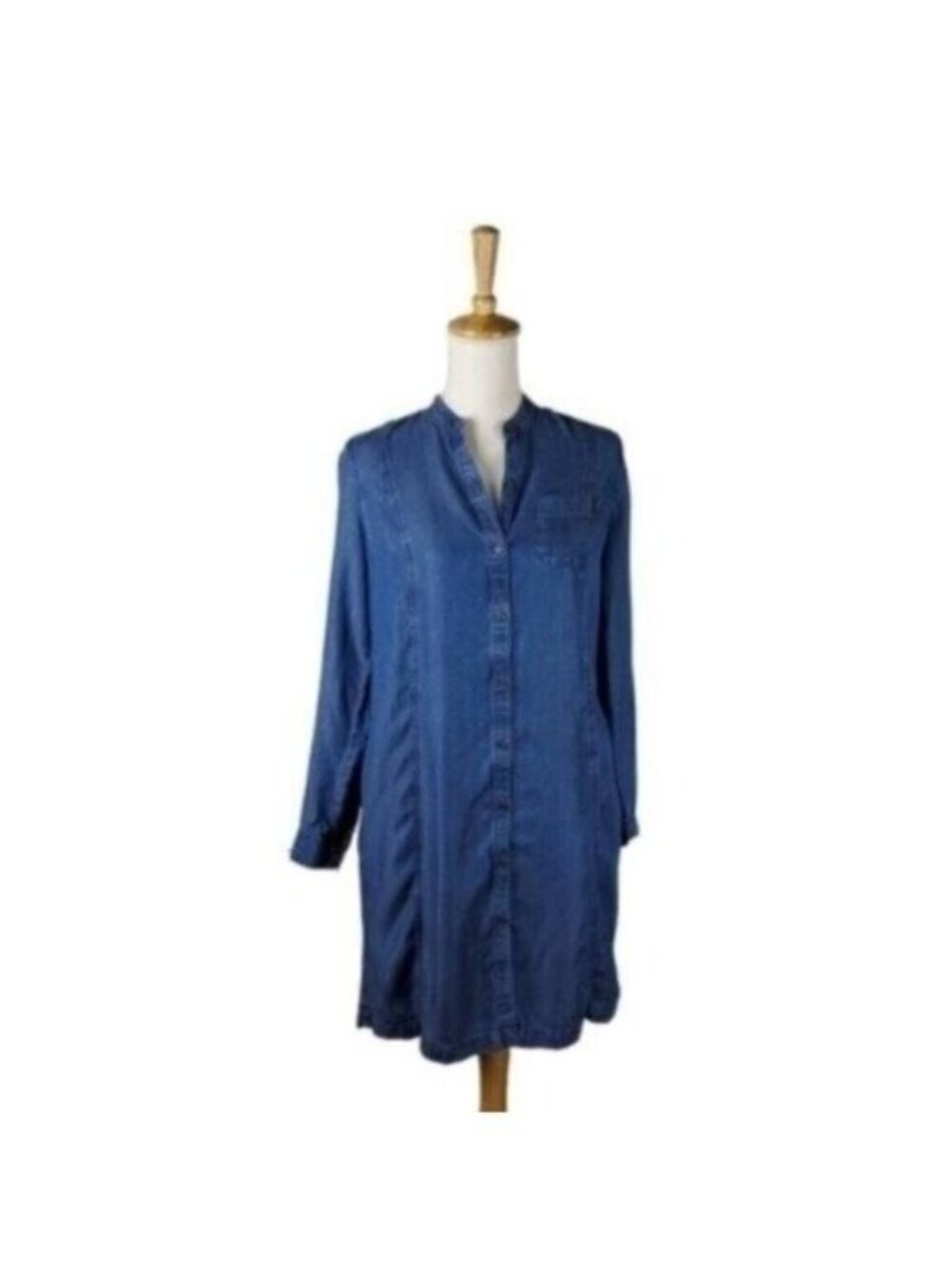 J. Jill Lyocell Denim Look Shirt Dress Blue Size XS